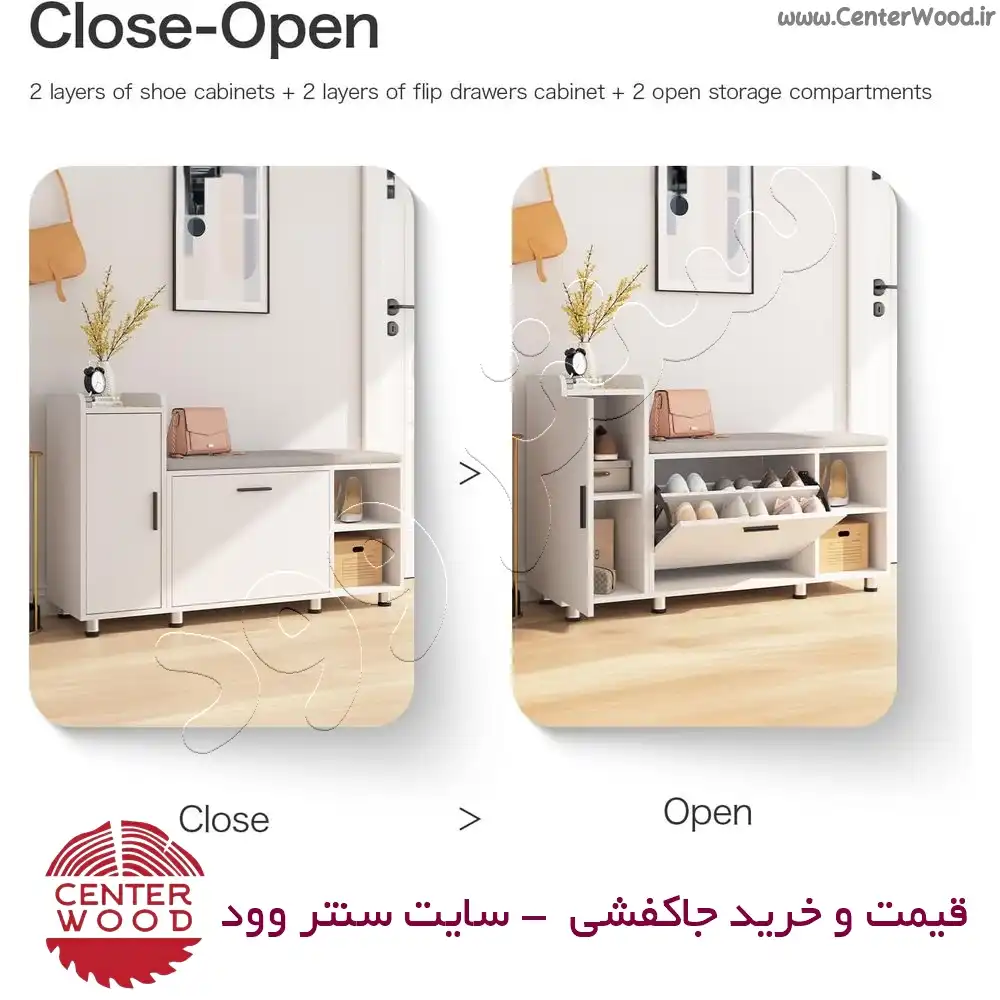 جاکفشی نیمکتی درب کابینتی کد 032